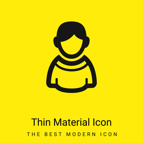 Niño mínimo icono de material amarillo brillante - Vector, Imagen
