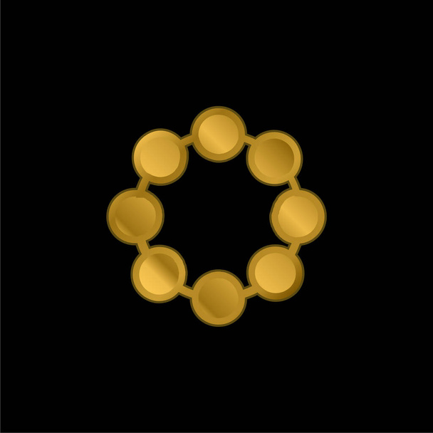 Zlacená korálková kovová ikona nebo vektor loga - Vektor, obrázek