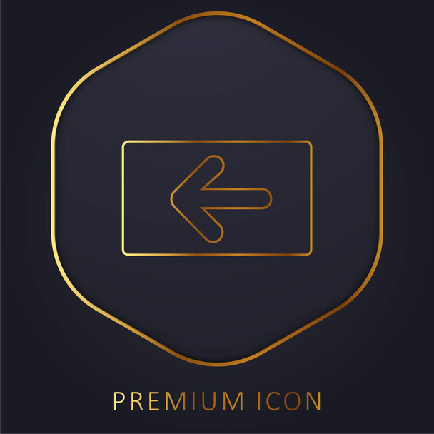 Backspace Key logotipo de línea dorada premium o icono - Vector, Imagen