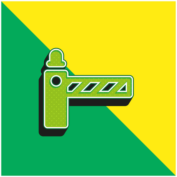 Barrier Green and yellow modern 3d vector icon logo - Vector, Image