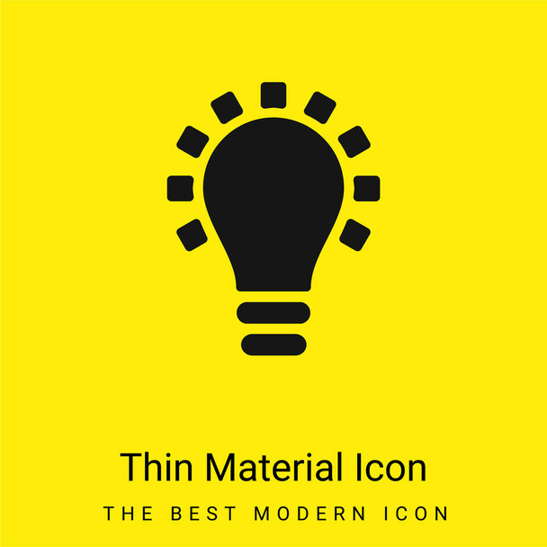 Symbole d'ampoule noire icône matérielle jaune vif minimale - Vecteur, image