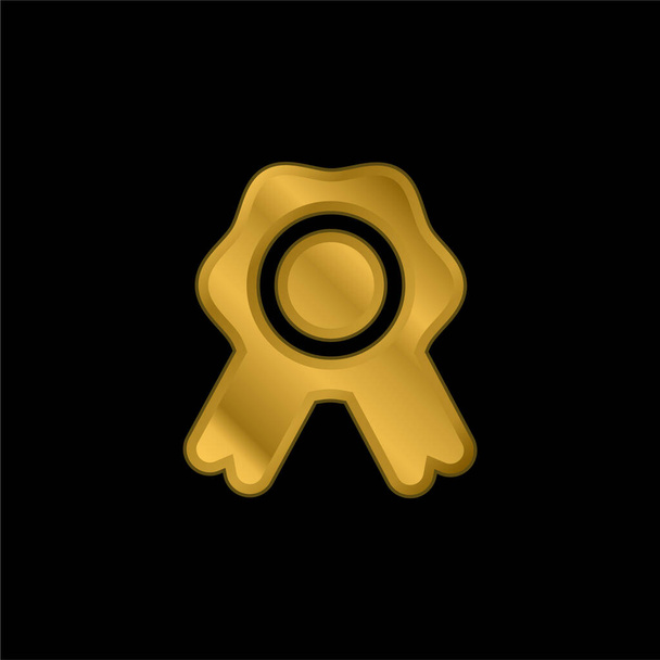 Badge avec icône métallique plaqué or ruban ou vecteur de logo - Vecteur, image