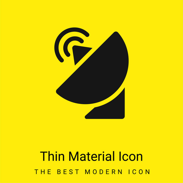 Antena mínima icono de material amarillo brillante - Vector, Imagen