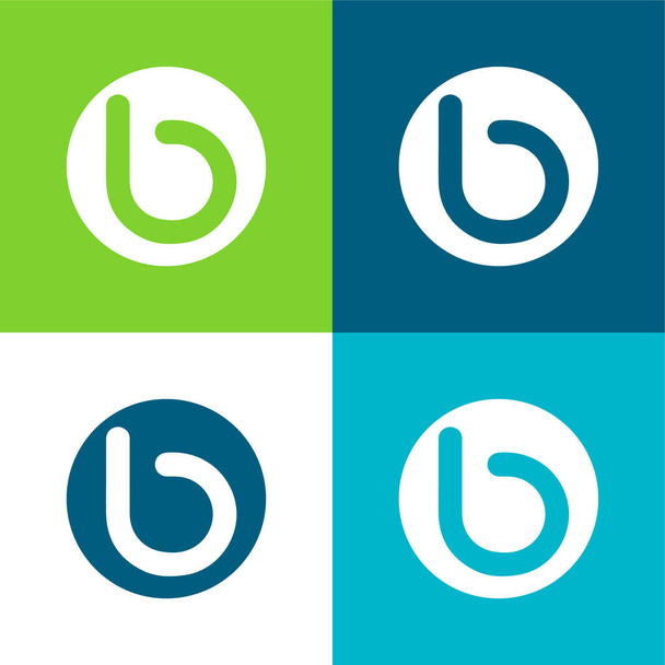 Bebo Social Logotype Επίπεδο σύνολο εικονιδίου με τέσσερα χρώματα - Διάνυσμα, εικόνα