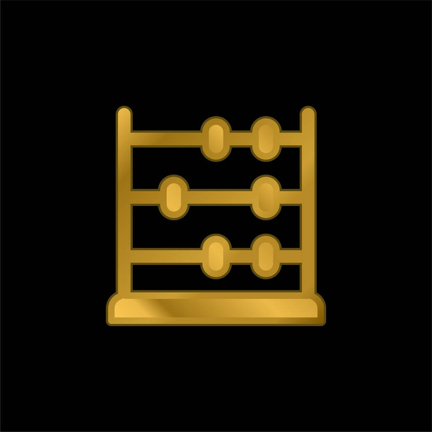 Abacus banhado a ouro ícone metálico ou vetor logotipo - Vetor, Imagem