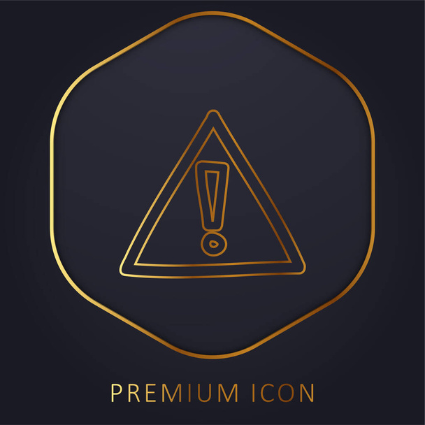 Riasztás Kézzel húzott jel arany vonal prémium logó vagy ikon - Vektor, kép