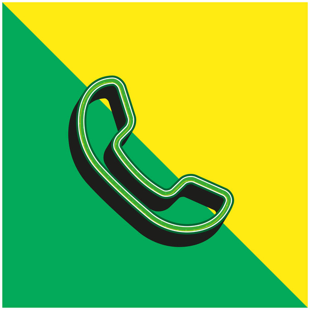 Auricular Of Phone Green and yellow modern 3d vector icon logo - Vector, Image