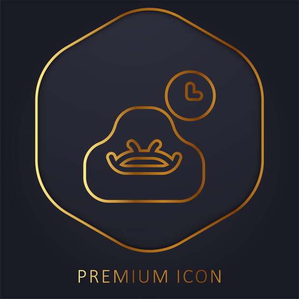 Bolso de frijol línea dorada logotipo premium o icono - Vector, imagen
