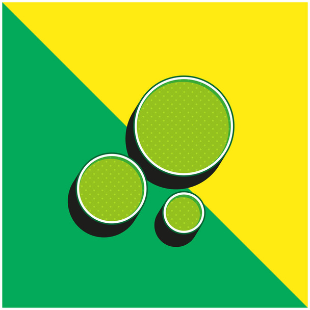 分析緑と黄色の現代的な3Dベクトルアイコンのロゴ - ベクター画像
