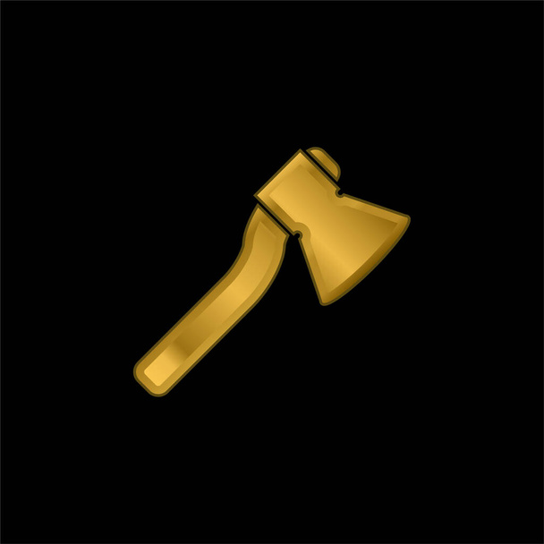 Axe gold plated metalic icon or logo vector - Vector, Image