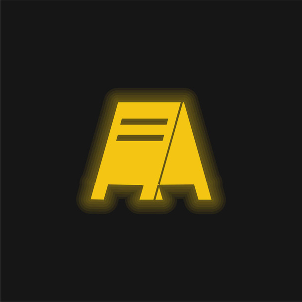 Tableau noir de signalisation de barre pour l'icône lumineuse jaune de néon de menu quotidien - Vecteur, image