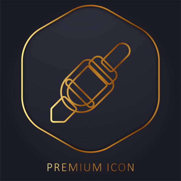 Audio Jack golden line premium logo or icon - Vector, Image