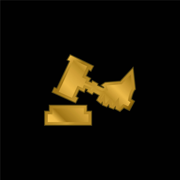 Επιχρυσωμένο μεταλικό εικονίδιο ή φορέας λογότυπου πλειστηριασμού - Διάνυσμα, εικόνα