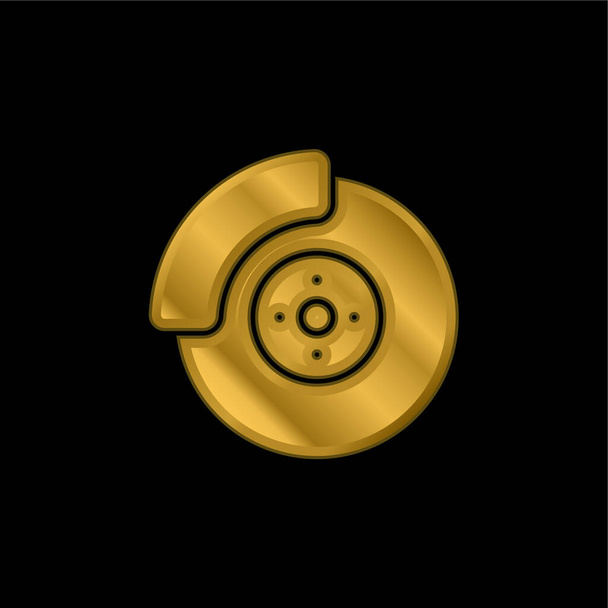 Aleación Rueda chapado en oro icono metálico o logo vector - Vector, Imagen