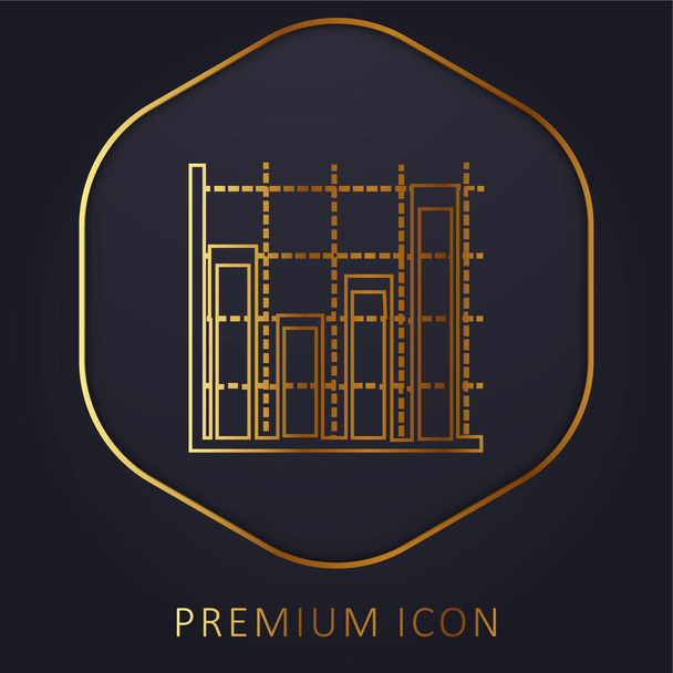 Balken Grafik für Klassenbildung goldene Linie Premium-Logo oder Symbol - Vektor, Bild