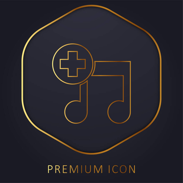 Añadir un símbolo de interfaz de canción línea de oro logotipo premium o icono - Vector, imagen