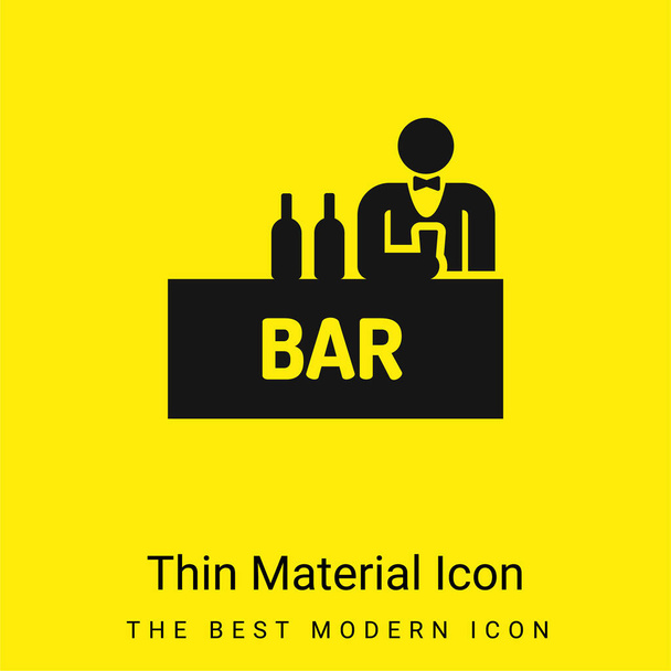 Barman mínimo icono de material amarillo brillante - Vector, Imagen