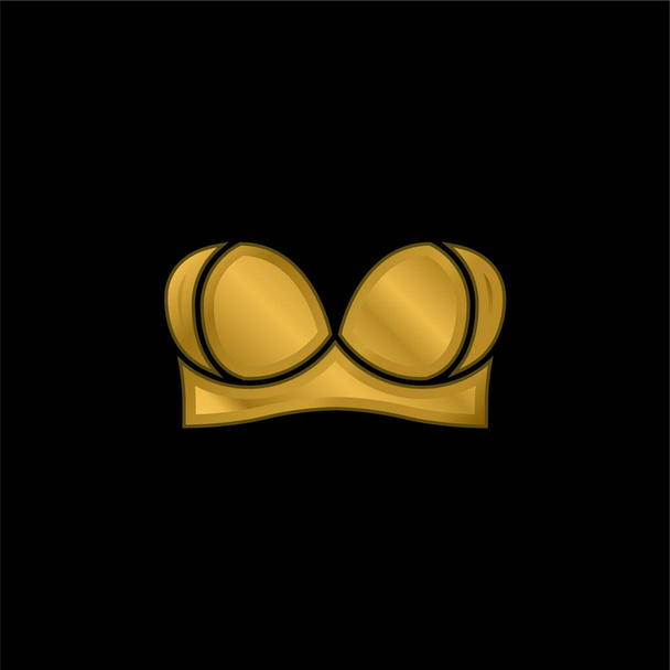 Brassiere chapado en oro icono metálico o logo vector - Vector, imagen