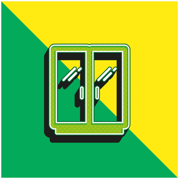 Grande Armadio Verde e giallo moderno 3d vettore icona logo - Vettoriali, immagini