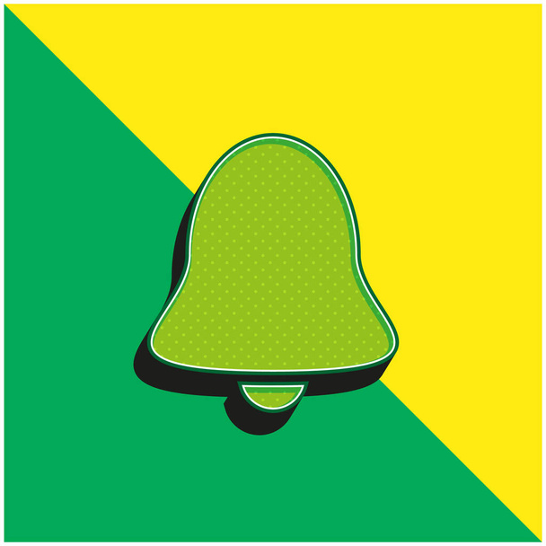 Allarme campanello verde e giallo moderno 3d vettoriale icona logo - Vettoriali, immagini