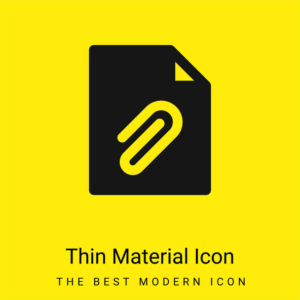 Připojeno minimální jasně žlutá ikona materiálu - Vektor, obrázek