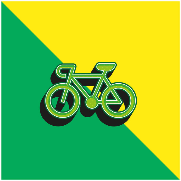 Bicicletta verde e giallo moderno 3d vettoriale icona logo - Vettoriali, immagini