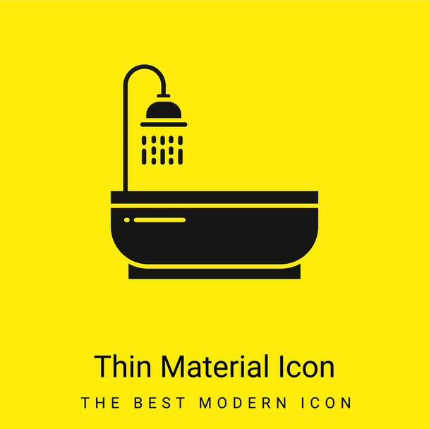 Baño mínimo icono de material amarillo brillante - Vector, imagen