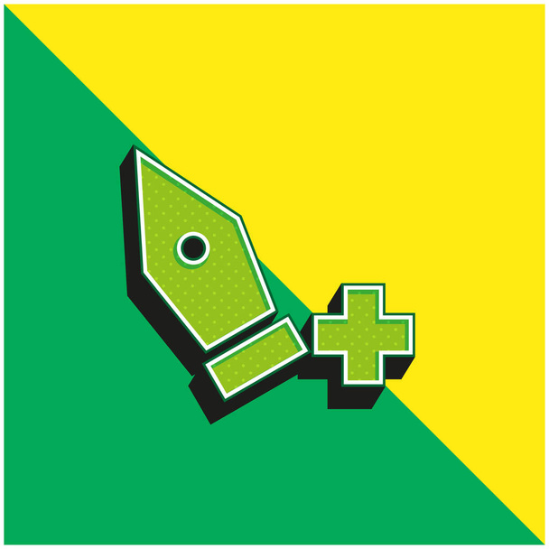 Add Point zöld és sárga modern 3D vektor ikon logó - Vektor, kép