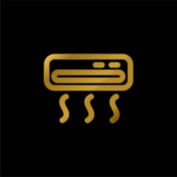Ar condicionado banhado a ouro ícone metálico ou vetor logotipo - Vetor, Imagem