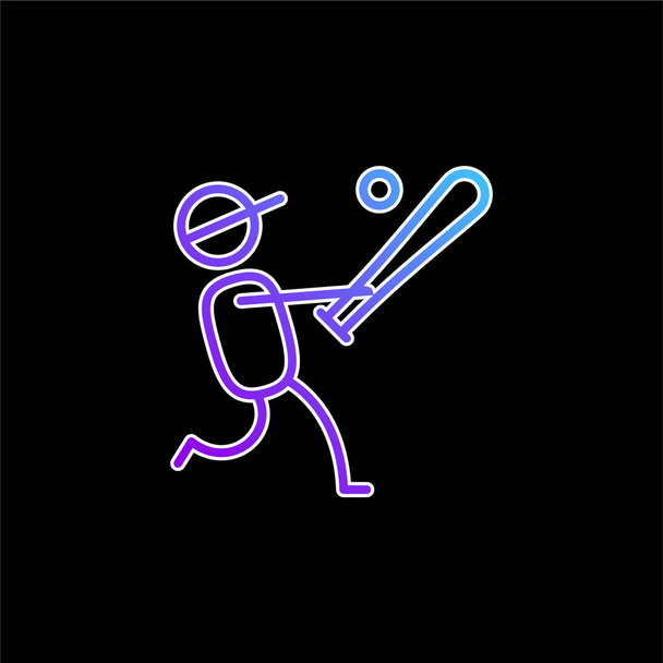 Béisbol jugador azul gradiente vector icono - Vector, Imagen