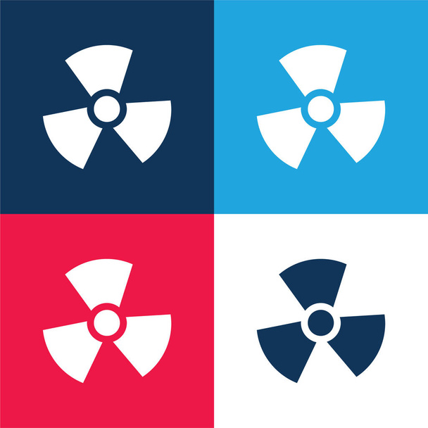 Alert Symbol blue and red four color minimal icon set - Vector, Image
