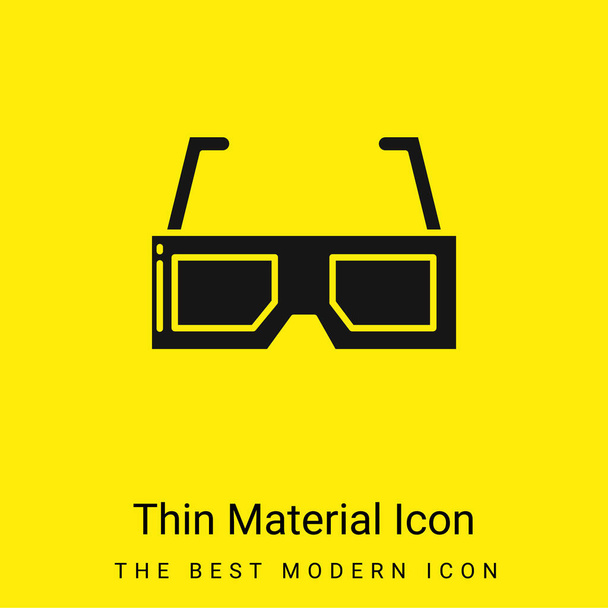3d Okulary minimalna jasnożółta ikona materiału - Wektor, obraz