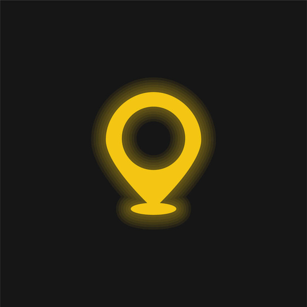 Big Map Placeholder yellow glowing neon icon - Vector, Image