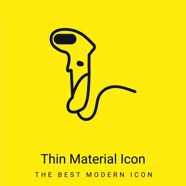 Escáner de código de barras mínimo icono de material amarillo brillante - Vector, Imagen