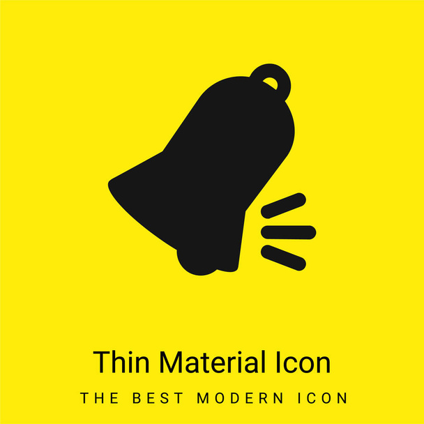 Bell Sound minimális fényes sárga anyag ikon - Vektor, kép