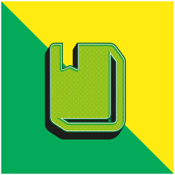 Βιβλίο με σελιδοδείκτη Πράσινο και κίτρινο σύγχρονο 3d διάνυσμα λογότυπο εικονίδιο - Διάνυσμα, εικόνα
