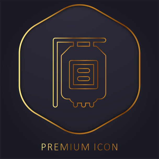 Blood Transfusion golden line premium logo or icon - Vector, Image