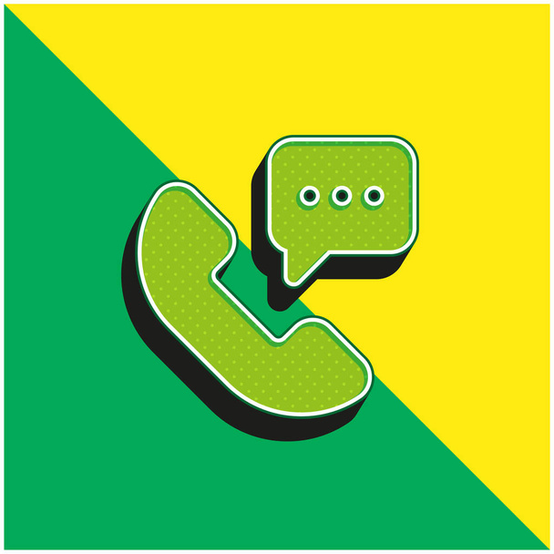 24 godziny Zielony i żółty nowoczesny ikona wektora 3D logo - Wektor, obraz