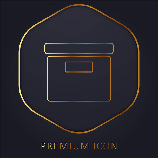 Caixa de vista lateral linha dourada logotipo premium ou ícone - Vetor, Imagem
