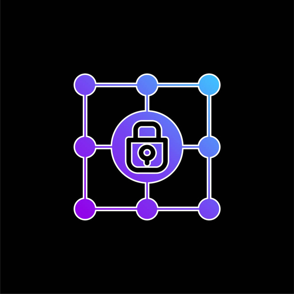 Blockchain azul gradiente icono del vector - Vector, imagen