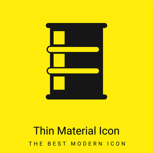 Barrel Container minimaal helder geel materiaal icoon - Vector, afbeelding