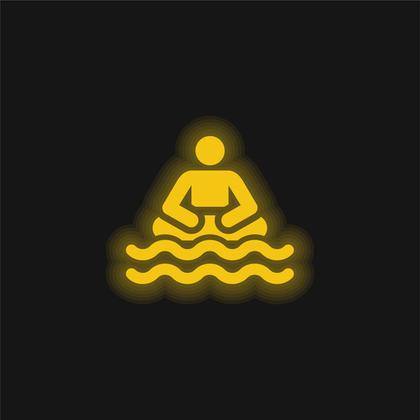 Ikona zářícího neonu na pláži - Vektor, obrázek