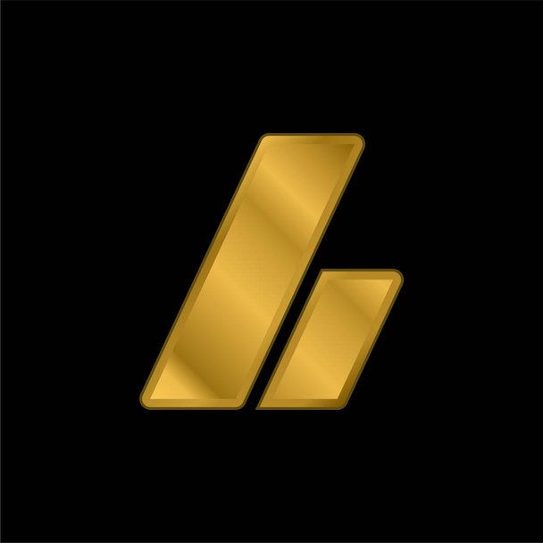 Adsense chapado en oro icono metálico o logo vector - Vector, imagen