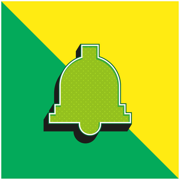 Bell verde y amarillo moderno vector 3d icono del logotipo - Vector, Imagen