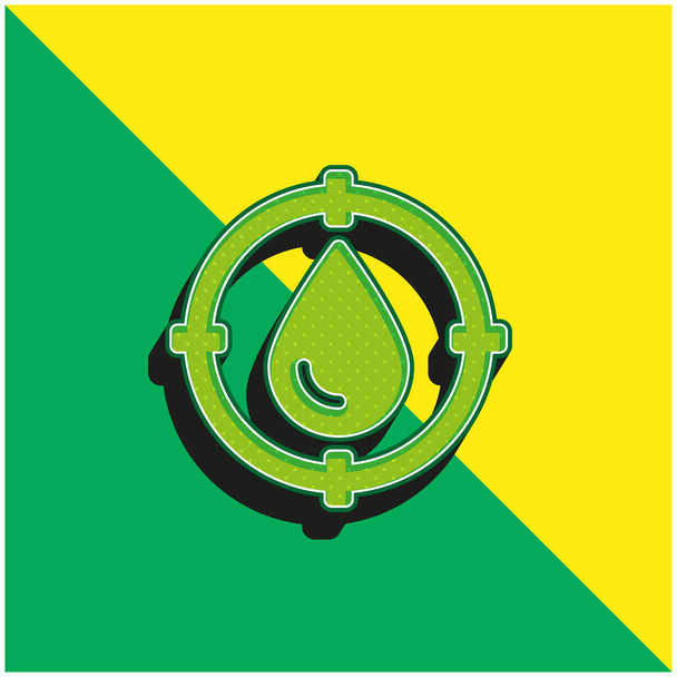 Группа крови Зеленый и желтый современный 3D логотип векторной иконки - Вектор,изображение