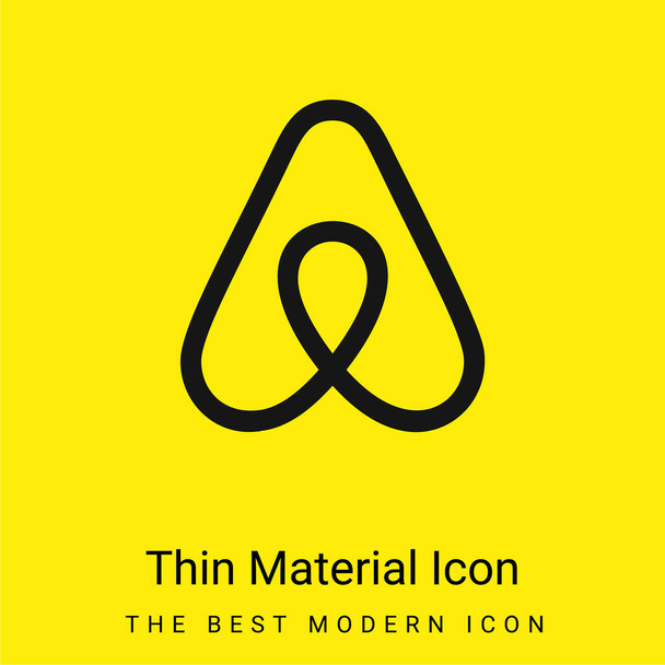 Airbnb minimális világos sárga anyag ikon - Vektor, kép