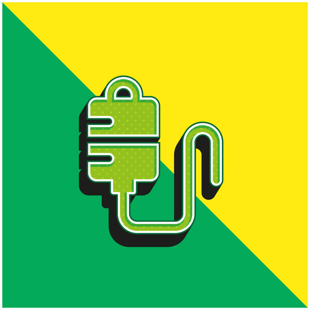 Blood Bag Zelená a žlutá moderní 3D vektorové logo ikony - Vektor, obrázek