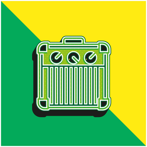 Amplificador verde y amarillo moderno vector 3d icono logotipo - Vector, imagen