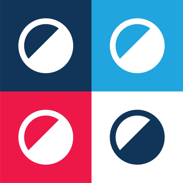 Beállítás kék és piros négy szín minimális ikon készlet - Vektor, kép