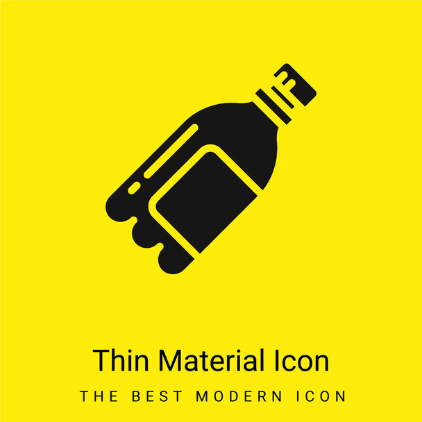 Fles minimaal helder geel materiaal icoon - Vector, afbeelding